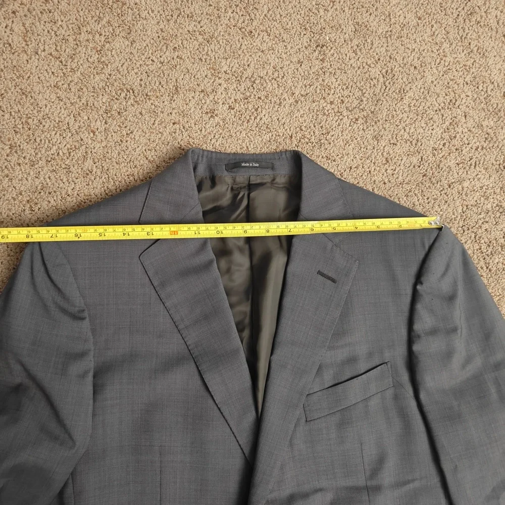 Ermenegildo‎ Zegna Jacket Mens 52 L Gray Suit Fit Rom Wool Notched Lapel 2Button